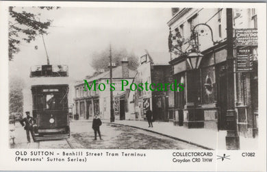London Postcard - Old Sutton, Benhill Street Tram Terminus  SW14549