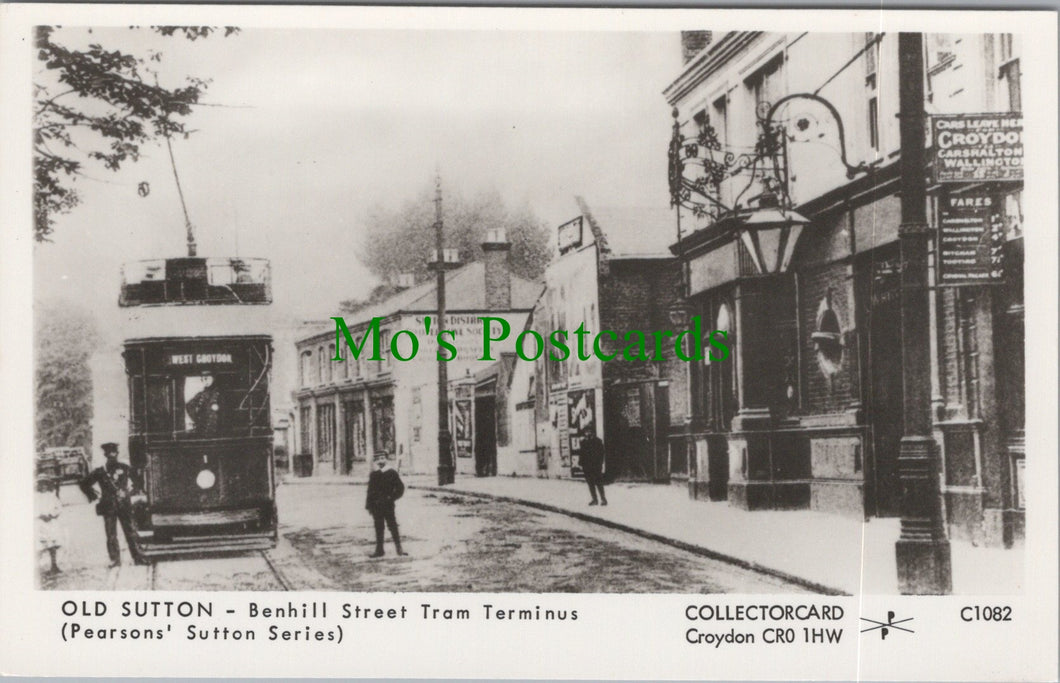 London Postcard - Old Sutton, Benhill Street Tram Terminus  SW14549