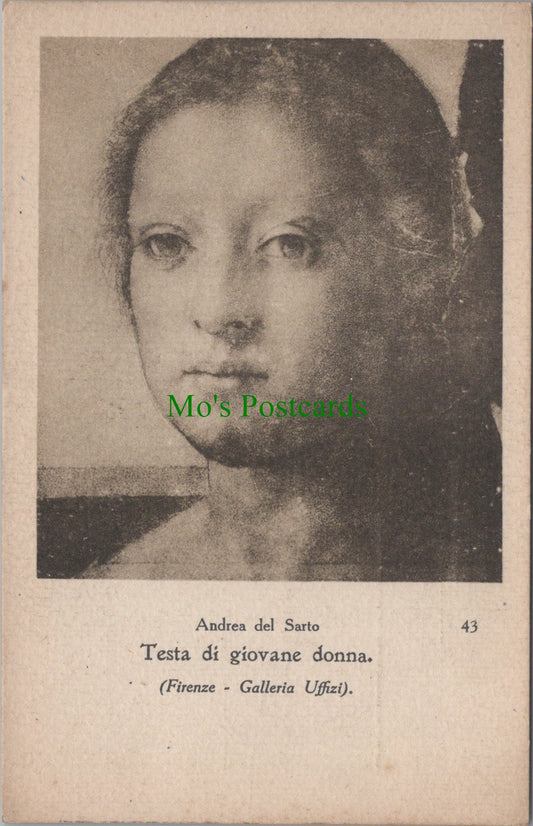Art Postcard - Andrea Del Sarto, Testa Di Giovane Donna SW11771