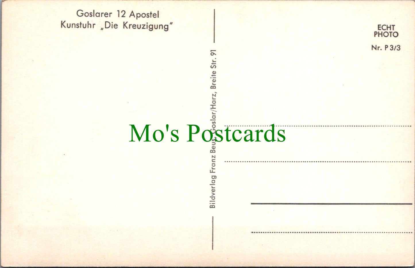 Germany Postcard - Goslarer 12 Apostel, Kunstuhr, Die Kreuzigung SW11772