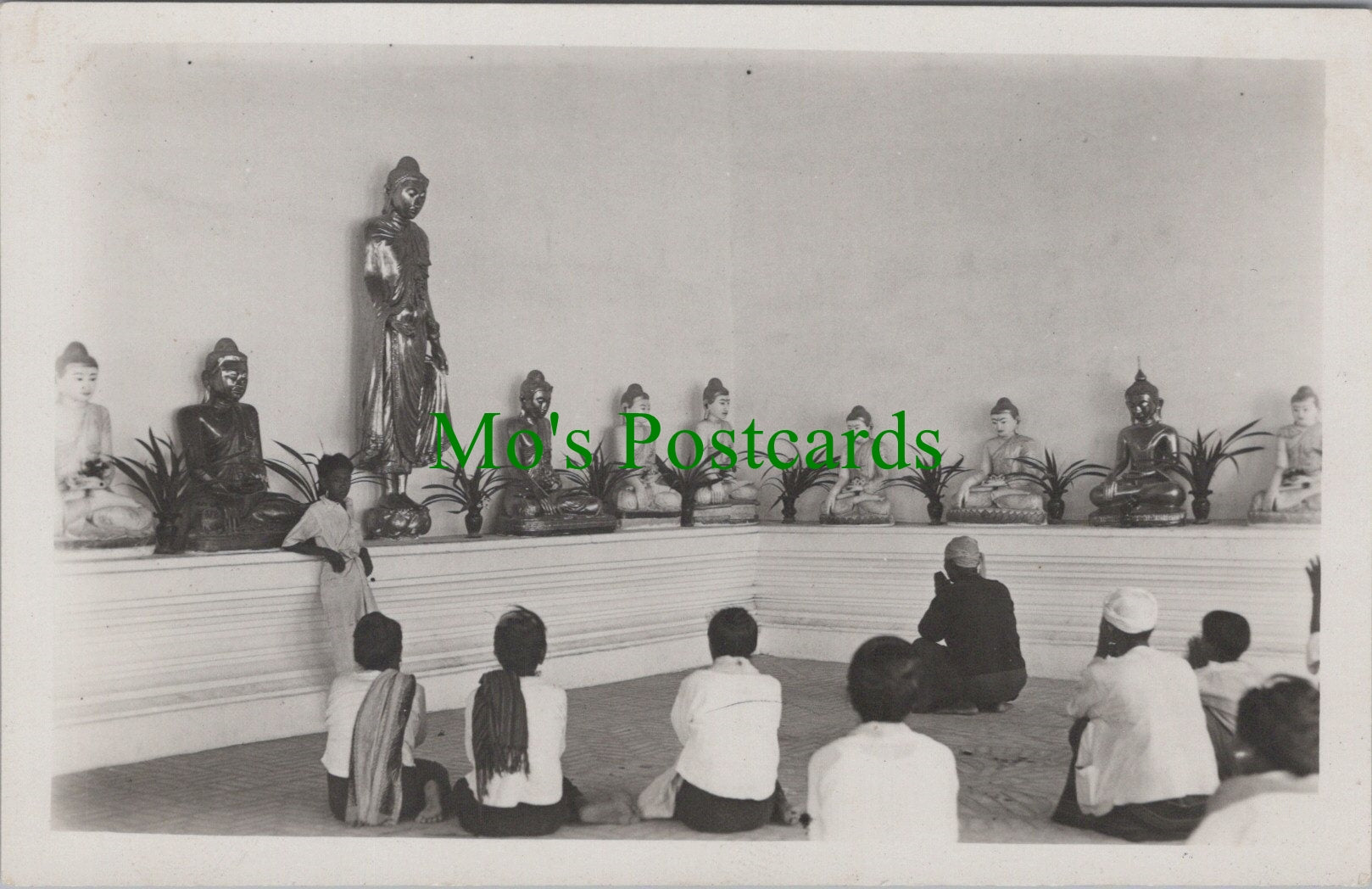 Religion Postcard - People Praying Inside a Temple / Shrine  SW11779