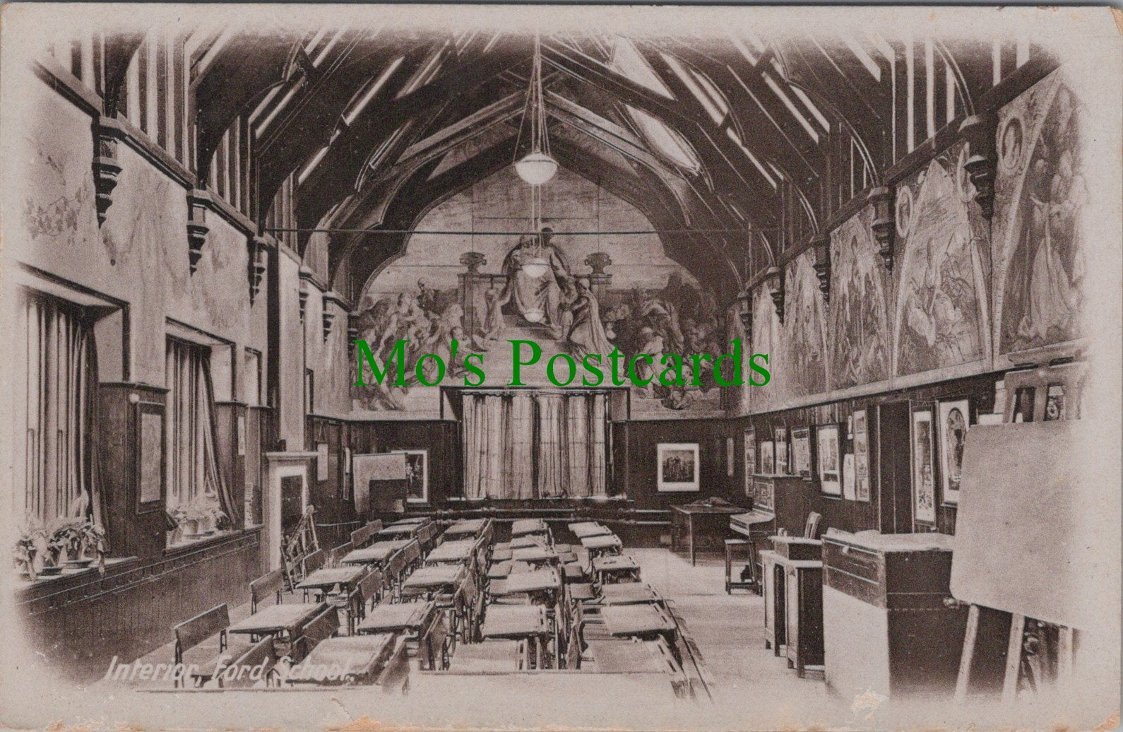 Northumberland Postcard - Interior of Ford School   SW11805
