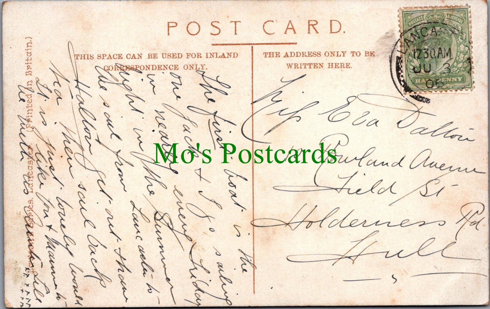 Lancashire Postcard - Halton Hall, Nr Lancaster (Demolished) SW11817