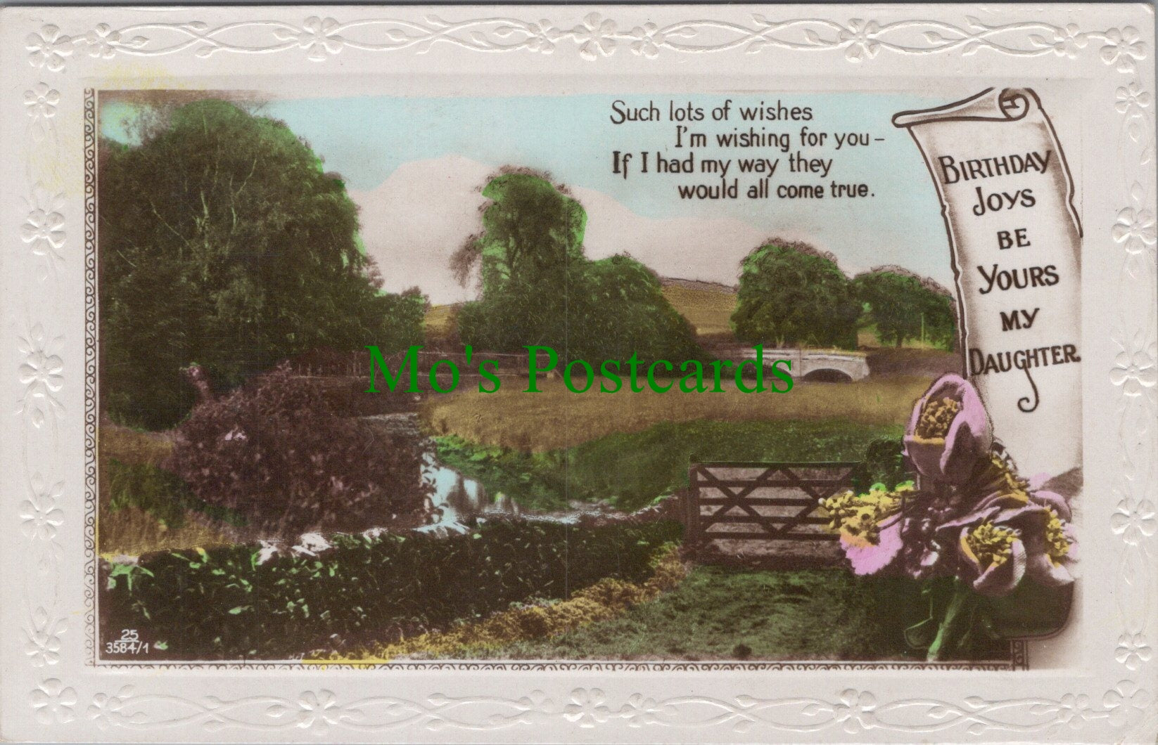 Greetings Postcard - Birthday Joys Be Yours My Daughter DC1152