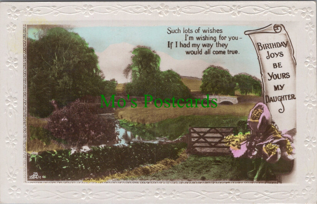Greetings Postcard - Birthday Joys Be Yours My Daughter DC1152