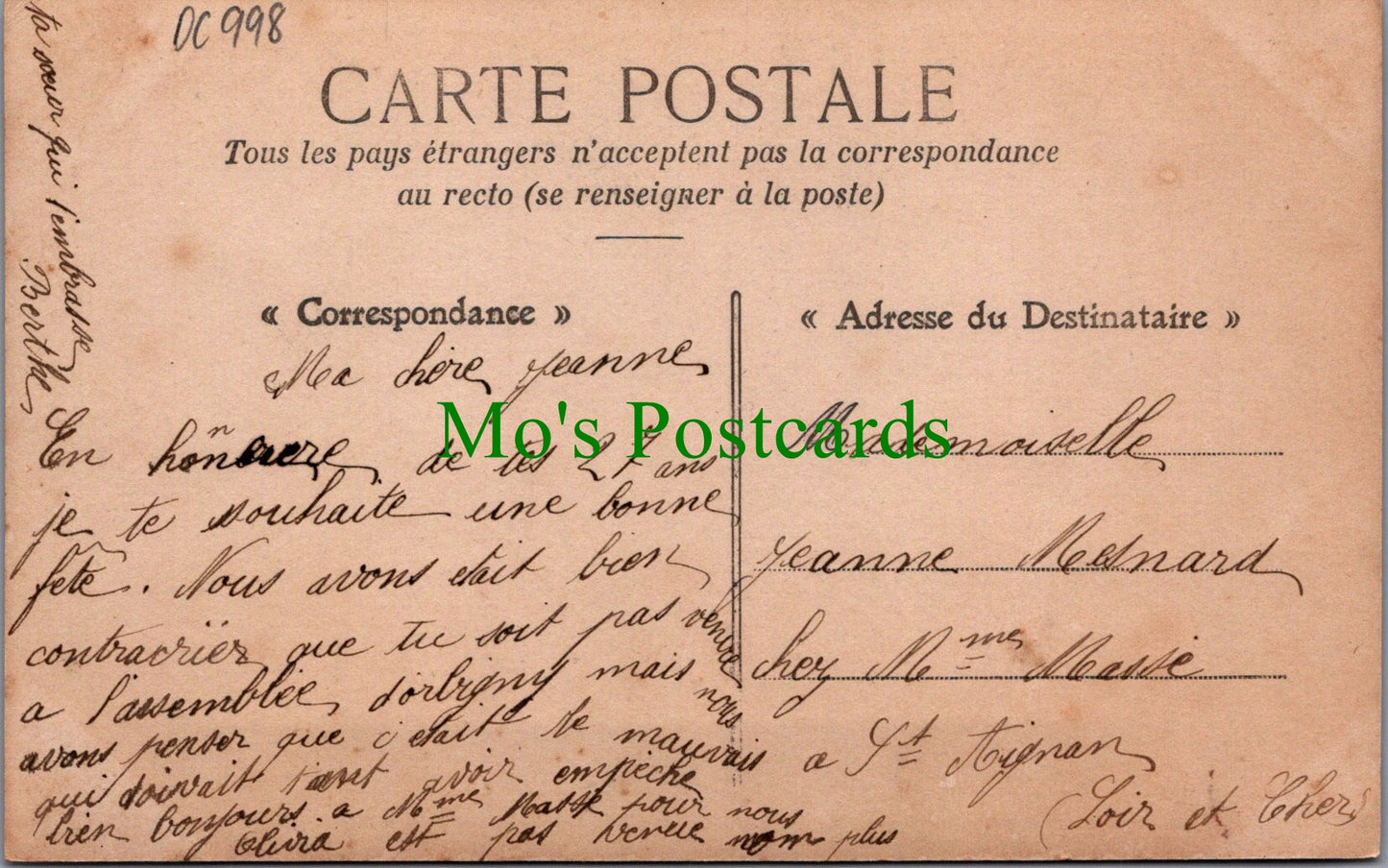 France Postcard - French Romantic Couple DC998