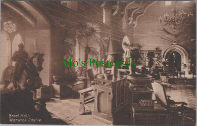 Warwickshire Postcard - Warwick Castle. The Great Hall  SW13113