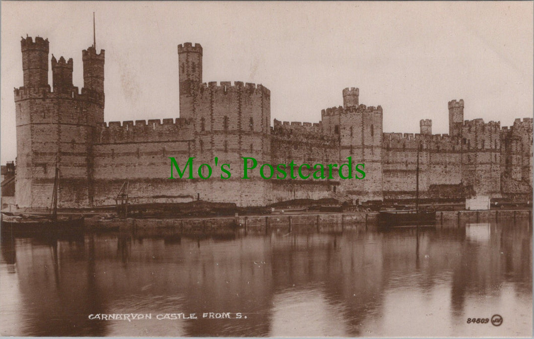 Wales Postcard - Carnarvon Castle From The South SW13119