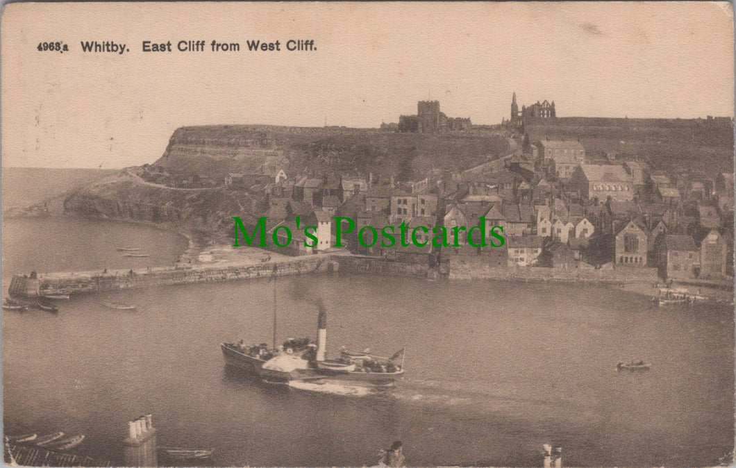 Yorkshire Postcard - Whitby East Cliff From West Cliff  SW13129