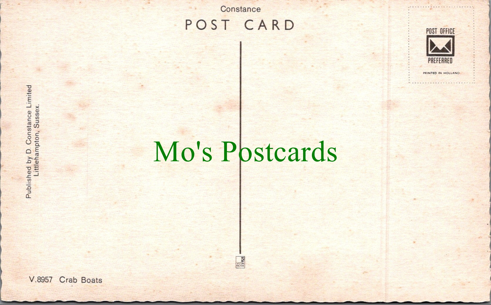 Occupations Postcard - Crab Boats, Fishing Industry SW11540