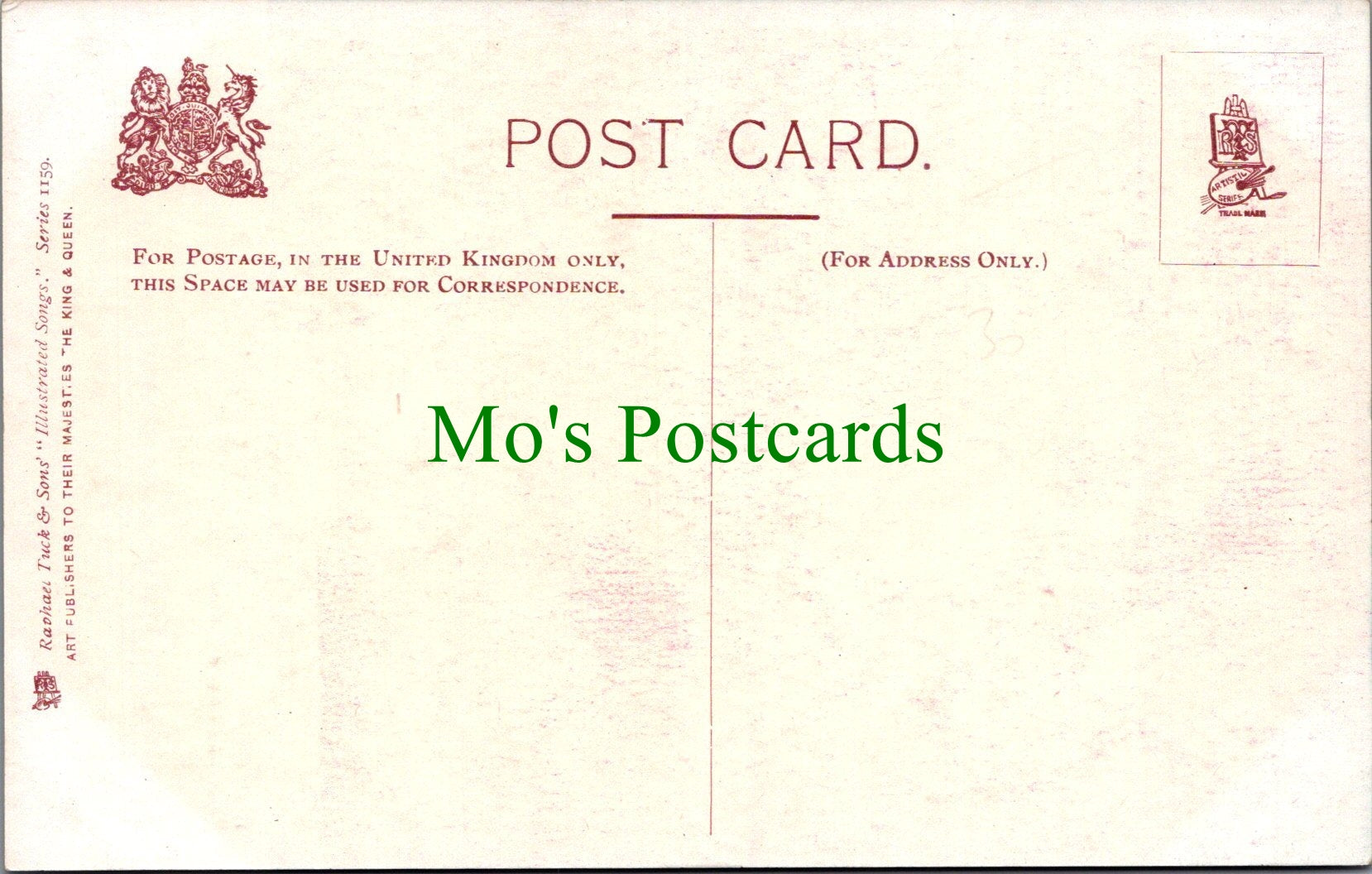 Illustrated Songs Postcard - The Lost Chord. Lady Playing The Organ SW12694