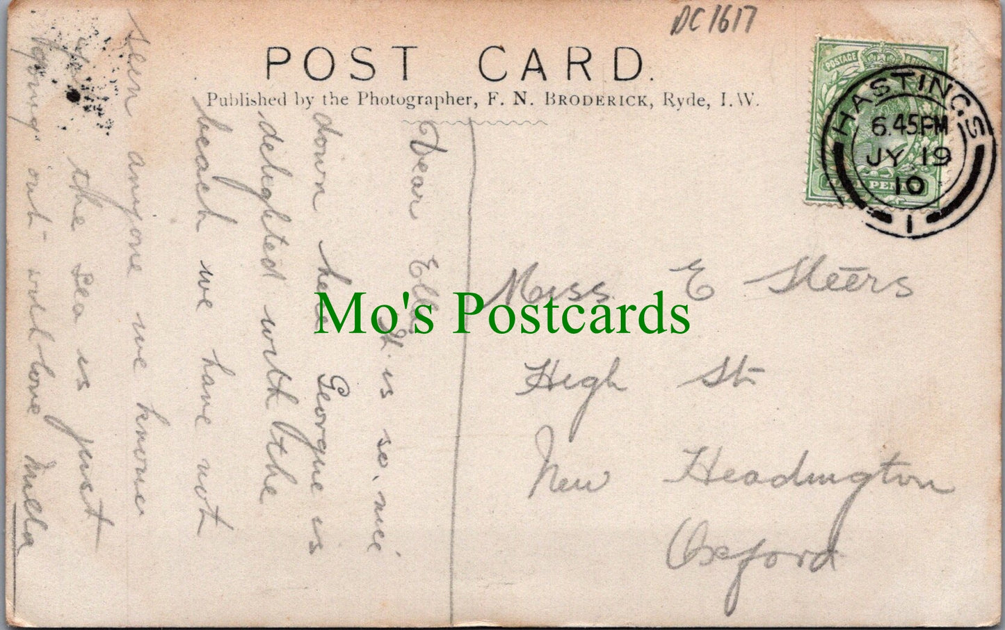 Sussex Postcard - Hastings, St Clements Cave  DC1617
