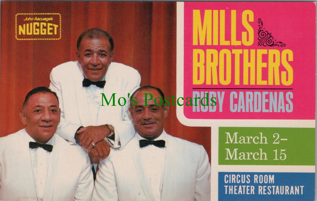California Postcard - John Ascuaga's Nugget, Mills Brothers SW13169