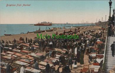 Sussex Postcard - Brighton Fish Market   SW13172