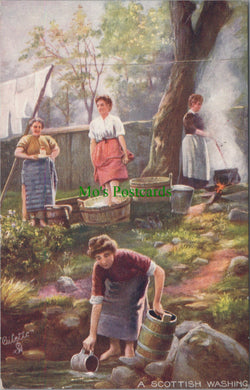 Scotland Postcard - A Scottish Washing   SW13190