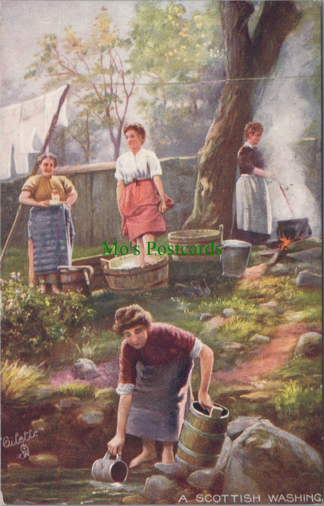 Scotland Postcard - A Scottish Washing   SW13190