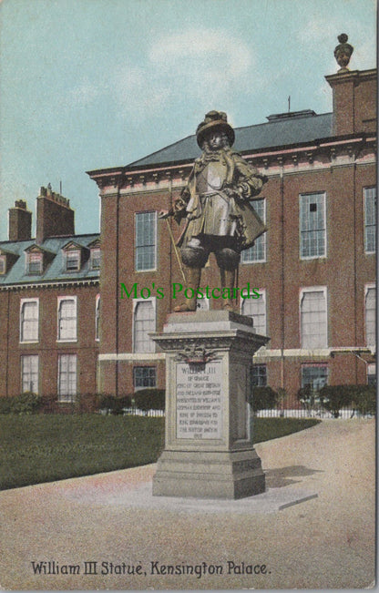 London Postcard - Kensington Palace, William III Statue   SW13211