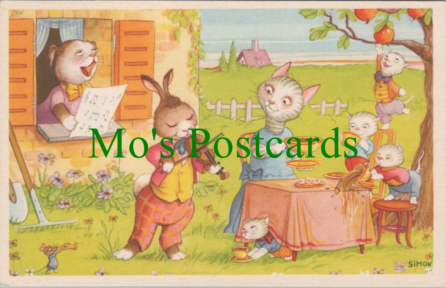 Children's Art Postcard - Cute Cartoon Animals, Artist Simon  HP225
