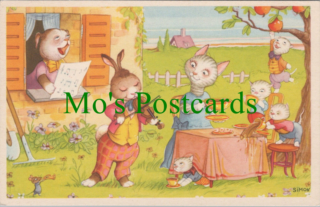 Children's Art Postcard - Cute Cartoon Animals, Artist Simon  HP225