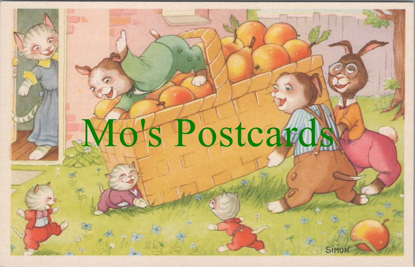 Children's Art Postcard - Cute Cartoon Animals, Artist Simon  HP227