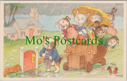 Children's Art Postcard - Cute Cartoon Animals, Artist Simon  HP228