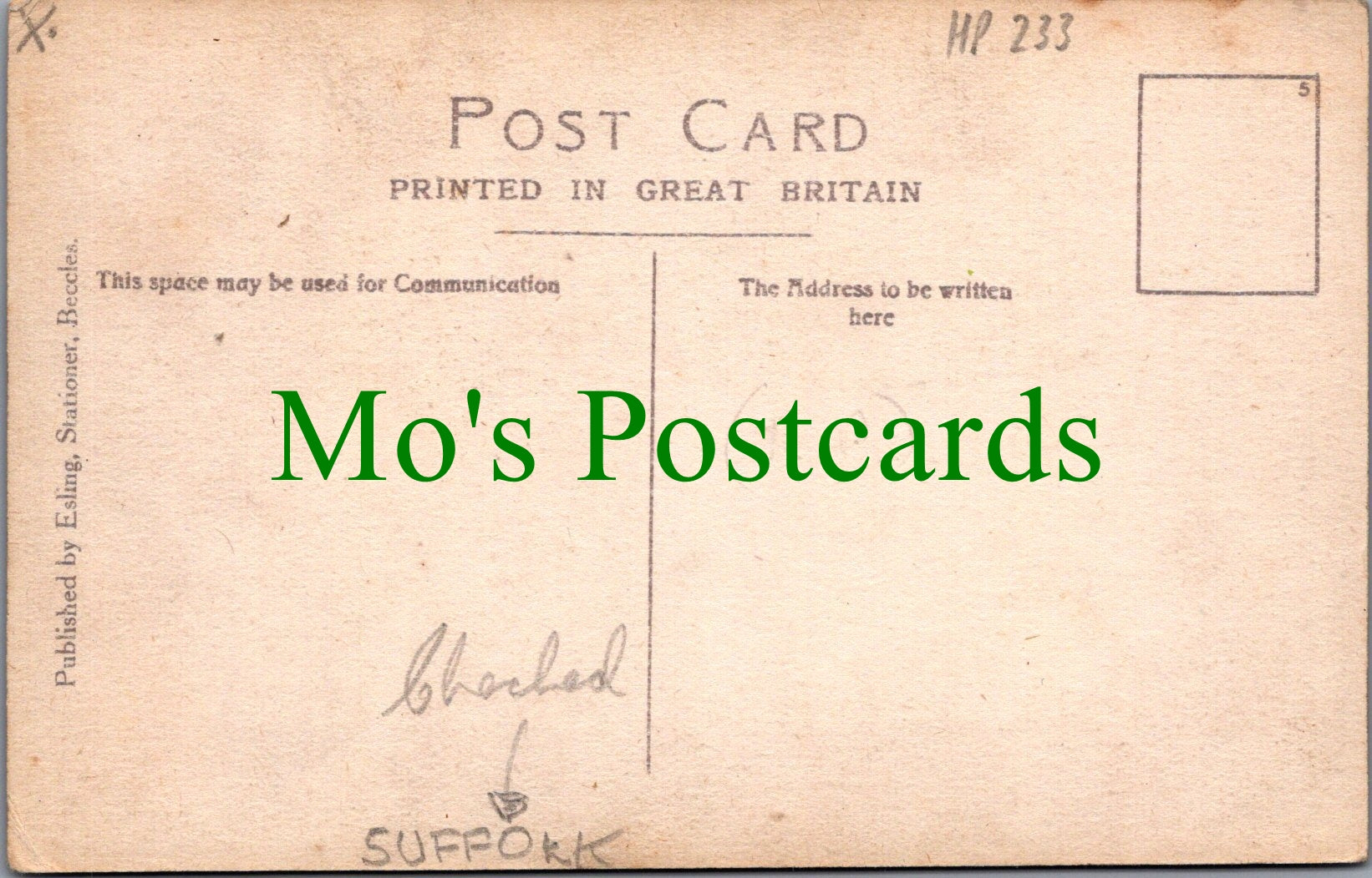 Suffolk Postcard - A Glimpse of Beccles   HP233