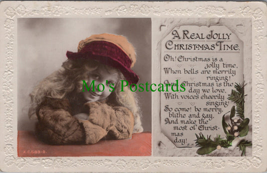 Greetings Postcard - A Real Jolly Christmas Time  SW13272