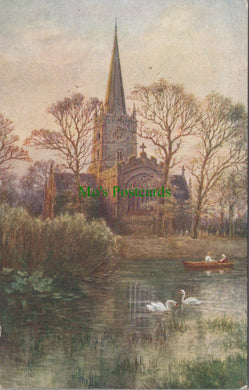 Warwickshire Postcard - Stratford-on-Avon Church & River  SW10969