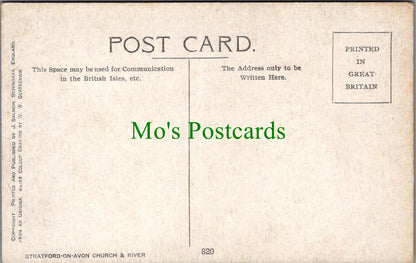 Warwickshire Postcard - Stratford-on-Avon Church & River  SW10969