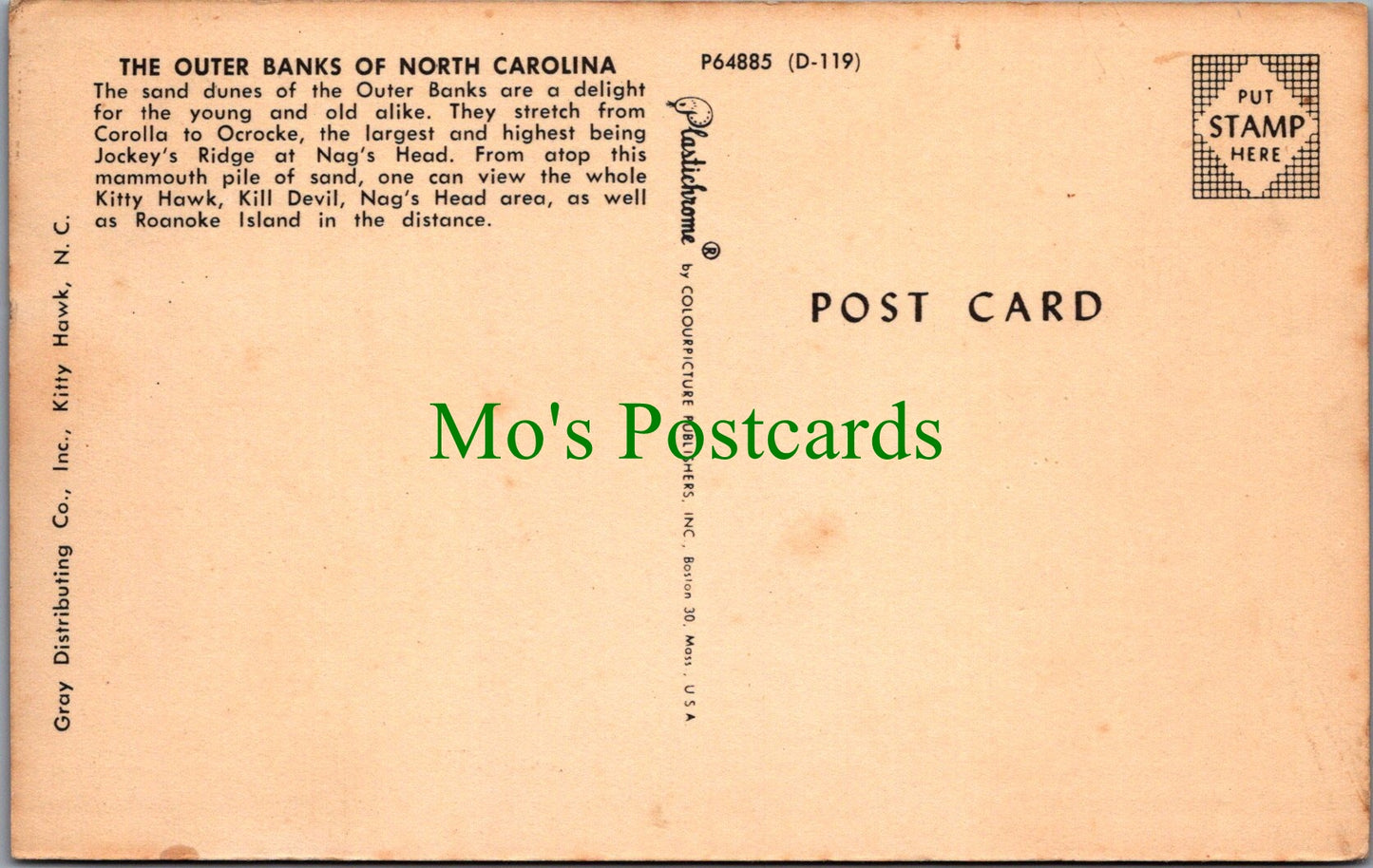 America Postcard - The Outer Banks of North Carolina  SW10985