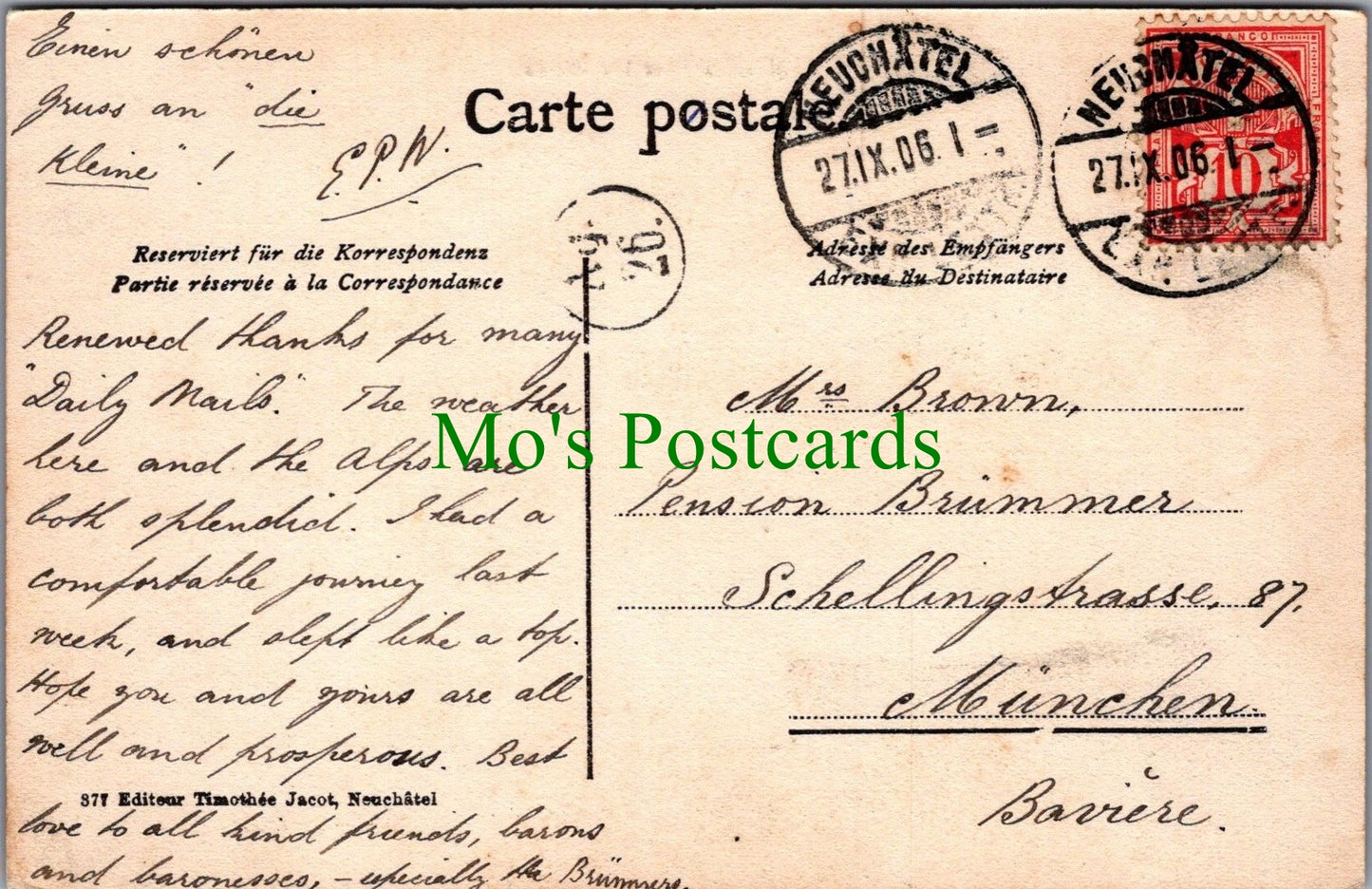 Switzerland Postcard - Neuchatel Et Les Alpes  SW10996
