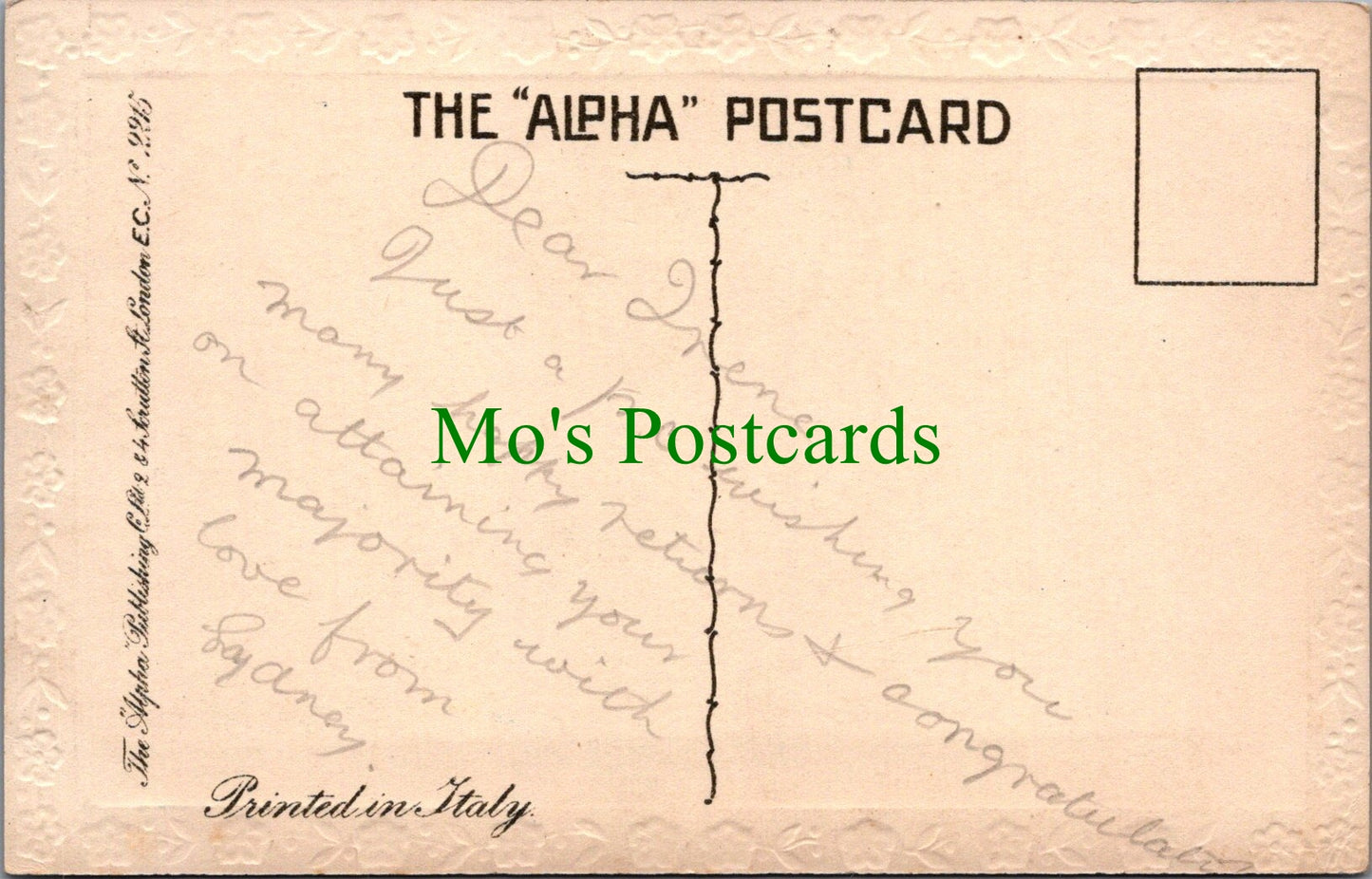 Greetings Postcard - Birthday Greetings To My Sister  SW11012