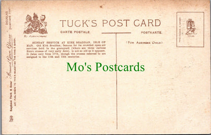Isle of Man Postcard - Kirk Braddan Church Service  SW11016