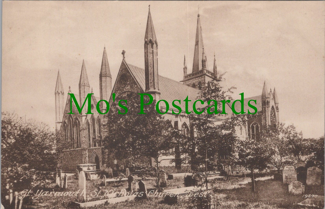 Norfolk Postcard - Great Yarmouth, St Nicholas Church  SW11062
