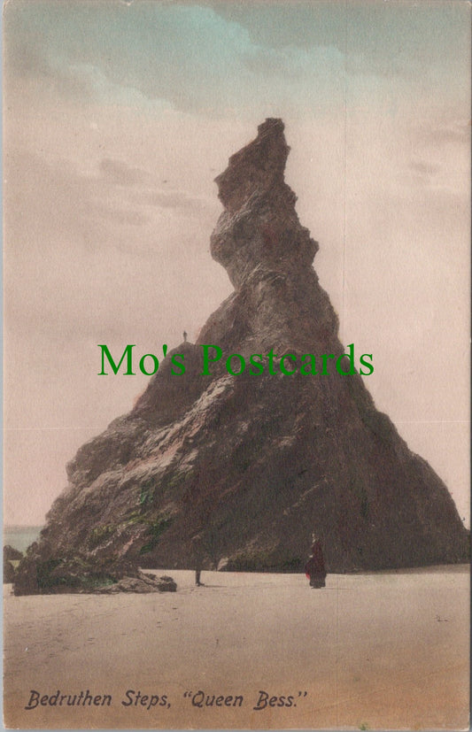 Cornwall Postcard - Bedruthen Steps, "Queen Bess"   SW11068