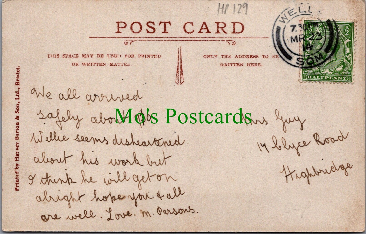 Somerset Postcard - Wells Cathedral, The East Nave  HP129