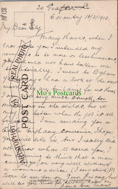 Children Postcard - Following The Dear Old Dad - Pipe Smoking HP138