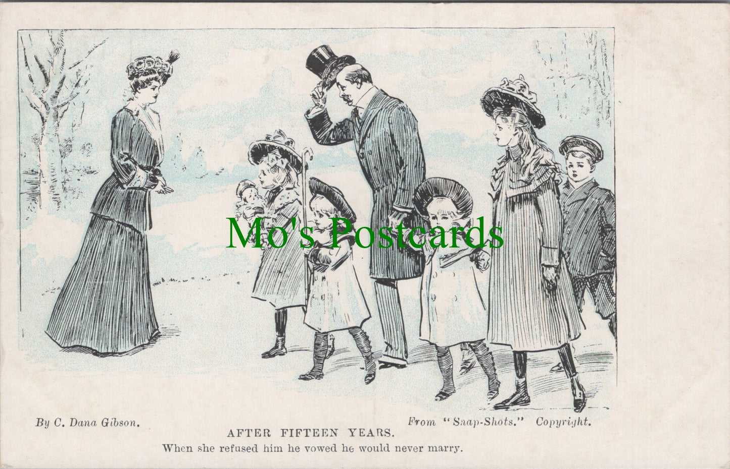 Snap-Shots Postcard - Comedy Cartoon & Sketches by C.Dana Gibson HP80