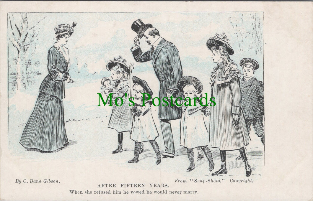 Snap-Shots Postcard - Comedy Cartoon & Sketches by C.Dana Gibson HP80