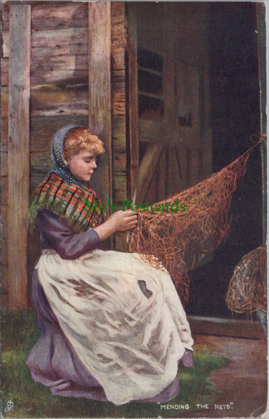 Occupation Postcard - Toilers of The Deep, Mending The Nets  HP2