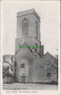 Somerset Postcard - Woodspring Priory, The Tower  HP9