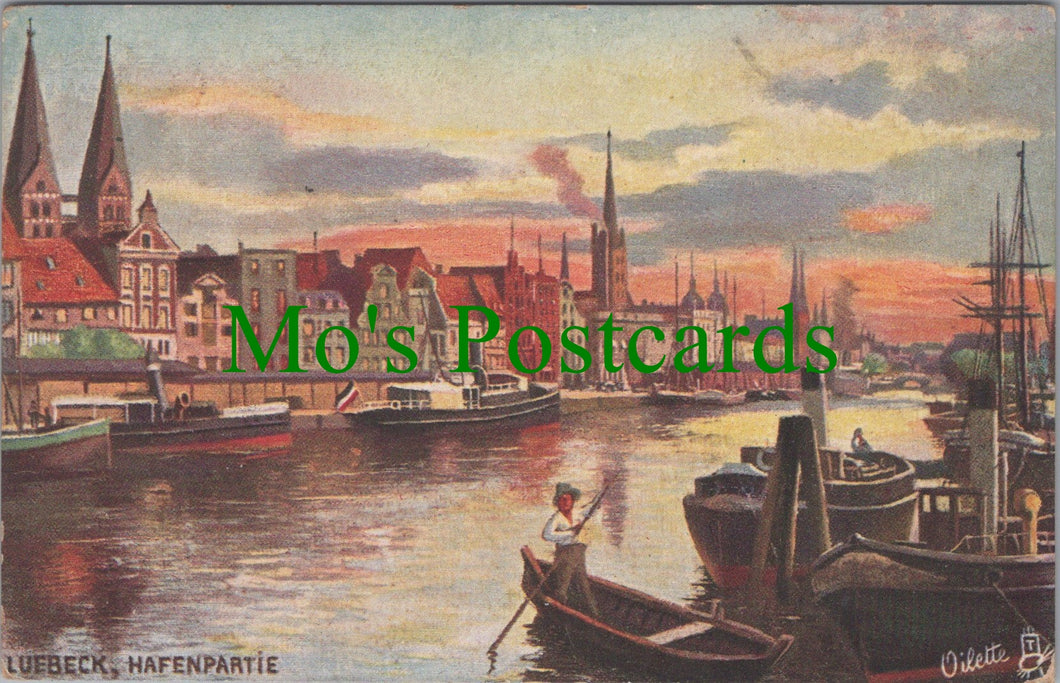 Germany Postcard - Lubeck / Luebeck, Hafenpartie SW12479