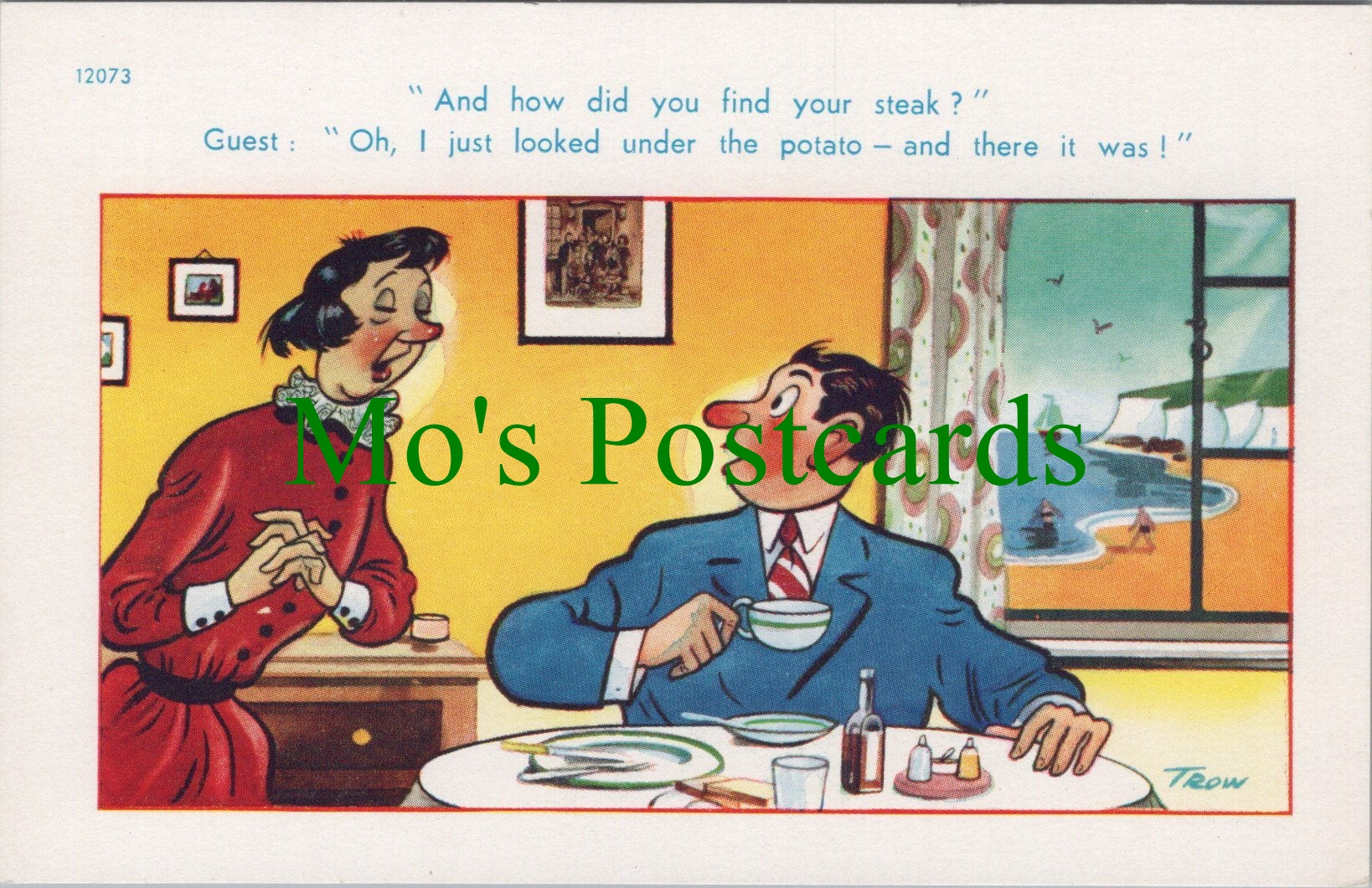 Comic Postcard - Guest House / Holiday / Trip, Artist Trow SW12519