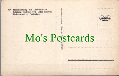 Austria Postcard - Salzburg Fortress With Cable Railway SW12531
