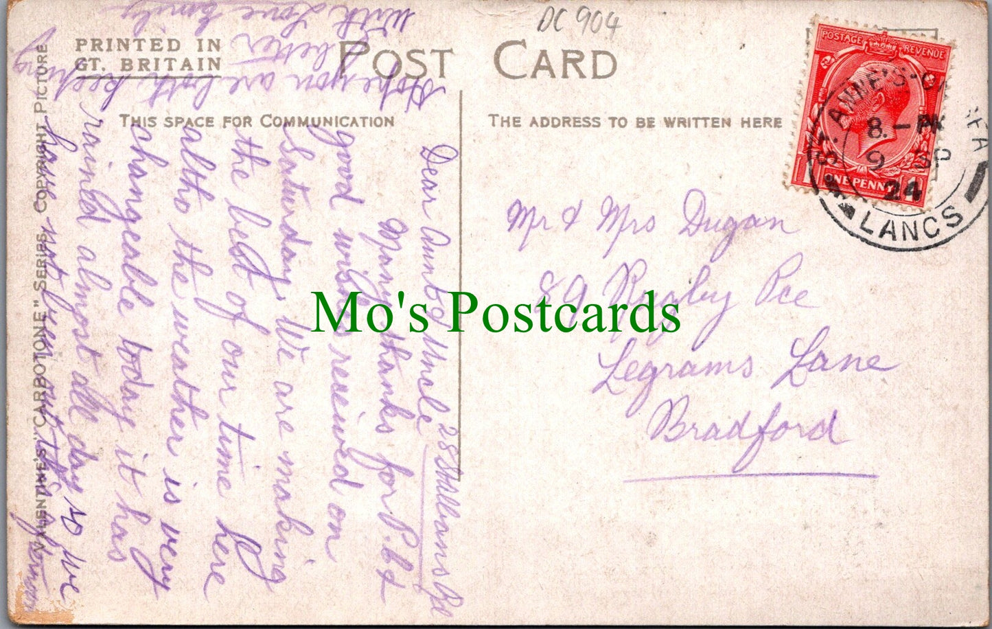 Lancashire Postcard - Rose Gardens, Ashton Gardens, St Annes-On-Sea  DC904