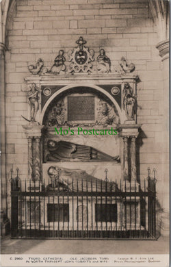 Cornwall Postcard - Truro Cathedral, Old Jacobean Tomb DC872