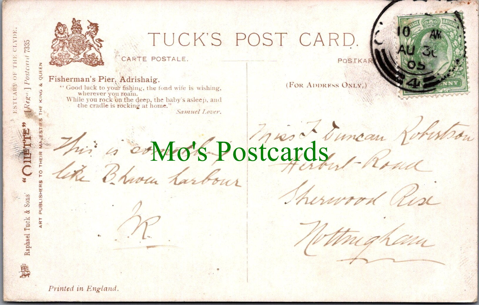 Scotland Postcard - Fisherman's Pier, Adrishaig   SW11257