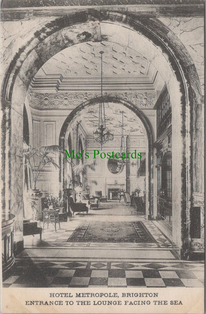 Sussex Postcard - Brighton, Hotel Metropole, Entrance To The Lounge SW11308