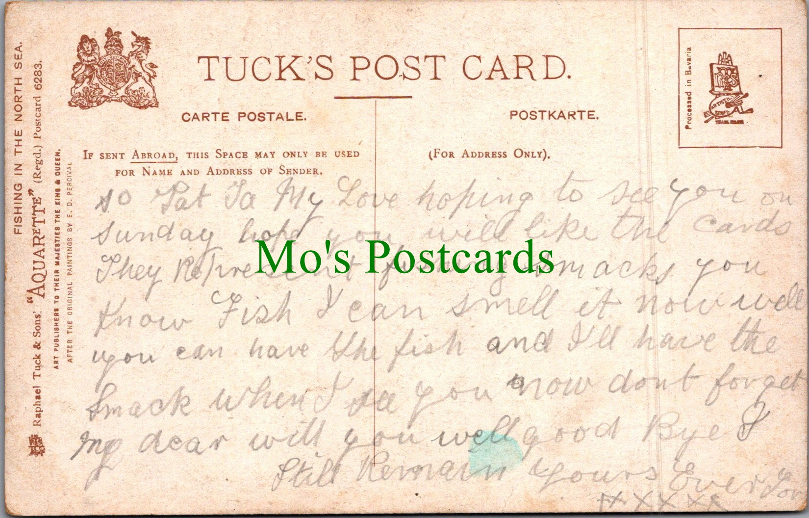 Art Postcard - Fishing in The North Sea, Artist E.D.Percival  SW11550