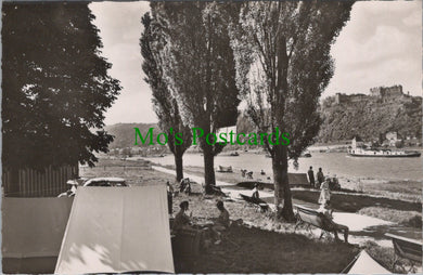 Germany Postcard - Camping-Platz St Goarshausen Mit Burg Rheinfels  SW11585